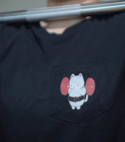 Gato Squats - Cute Unisex Pocket T-Shirt